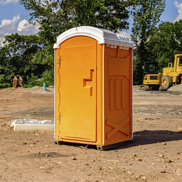 how often are the porta potties cleaned and serviced during a rental period in Marquand